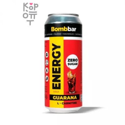 BOMBBAR Guarana Напиток L-Картинин, без сахара, 500 мл