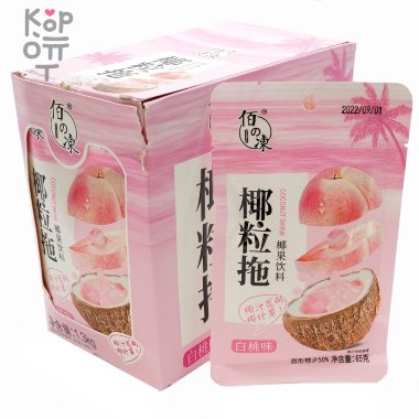 Напиток Кокосовый Coconut Drink Желе с кусочками фруктов и вкусом белого Персика, 65гр. &mdash; Корейские товары для всей семьи(КорОпт)