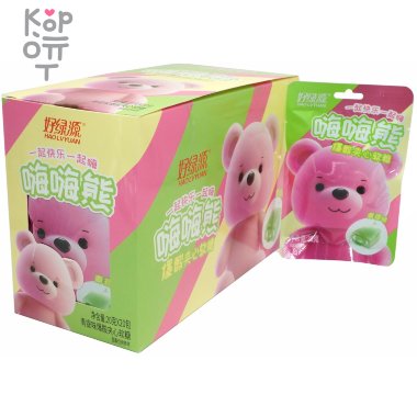 Жевательная конфета HaoLvyuan Bear Fruit Flavor сэндвич - Счастливый мишка с кислой начинкой и вкусом зеленого Яблока &mdash; Корейские товары для всей семьи(КорОпт)
