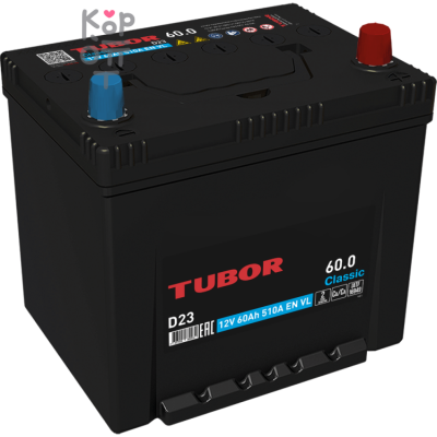 Аккумулятор TUBOR Classic 6СТ-60.0 VL, 60A, L2 ( L )