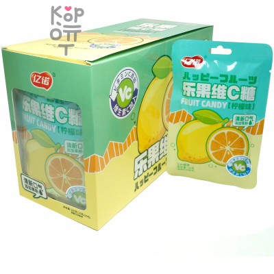 Кислая карамель VC Happy Fruit - с витамином С и леденящим вкусом Лимона