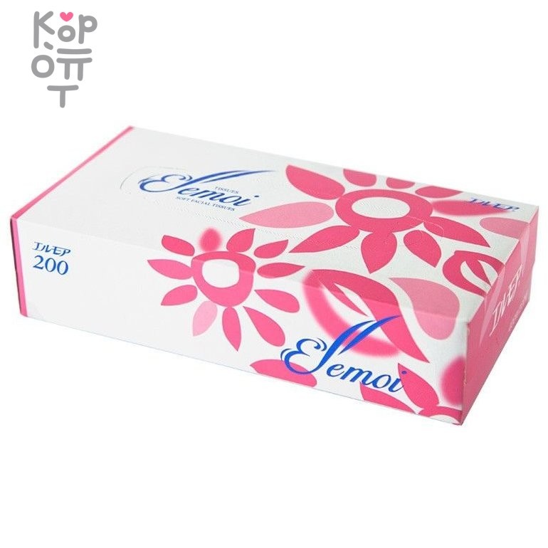 Kami Shodji ELLEMOI - Бумажные двухслойные салфетки 200шт. (1 пачка), купить с доставкой на дом фото 1 — Корейские товары для всей семьи(КорОпт)