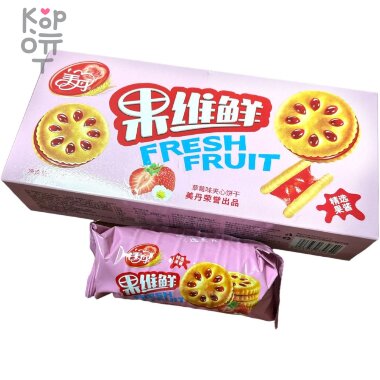 Fresh Fruit - Крекер с мармеладом, со вкусом Клубники — Корейские товары для всей семьи(КорОпт)
