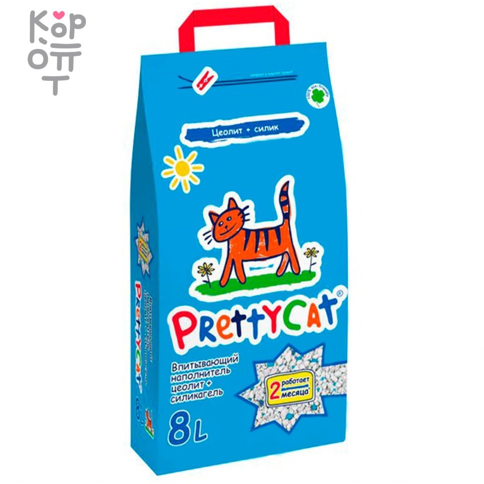 PrettyCat Наполнитель впитывающий для кошачьих туалетов "Naturel" 4кг. (8л.), купить с доставкой на дом фото 1 — Корейские товары для всей семьи(КорОпт)