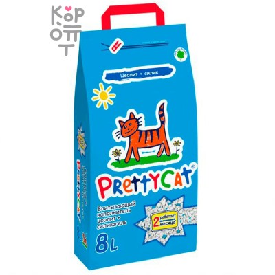 PrettyCat Наполнитель впитывающий для кошачьих туалетов "Naturel" 4кг. (8л.)