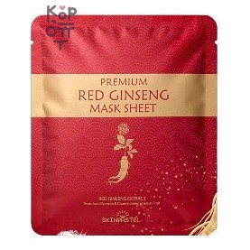 SkinPastel — Premium Red Ginseng Sheet Mask, 25 мл × 10 шт. — Тканевые маски с экстрактом красного женьшеня