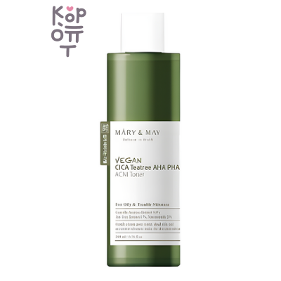 Mary&amp;May Vegan CICA Tea Tree AHA PHA Blemish Toner - Успокаивающий тонер для проблемной кожи, 200 г