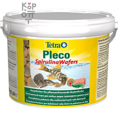 TetraPleco Spirulina Wafers корм для сомов крупные чипсы 3,6л.
