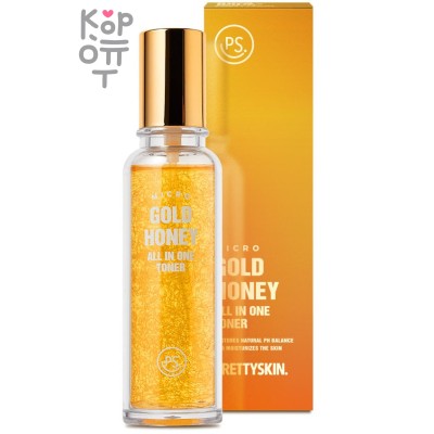 PrettySkin Micro Gold Honey All-in-One Toner - Универсальный тонер с микро частицами золота и медом 140 мл
