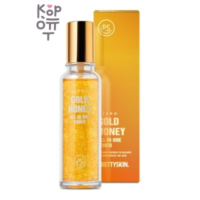 PrettySkin Micro Gold Honey All-in-One Toner - Универсальный тонер с микро частицами золота и медом, 140 мл