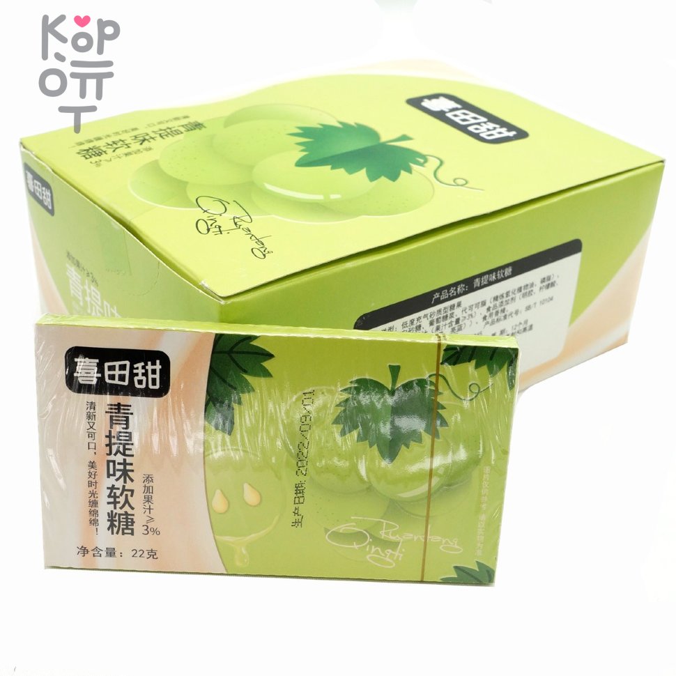 Жевательная конфета Shui Fruit Flavor тянучка, со вкусом Винограда