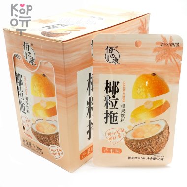 Напиток Кокосовый Coconut Drink Желе с кусочками фруктов и вкусом белого Апельсина, 65гр. &mdash; Корейские товары для всей семьи(КорОпт)