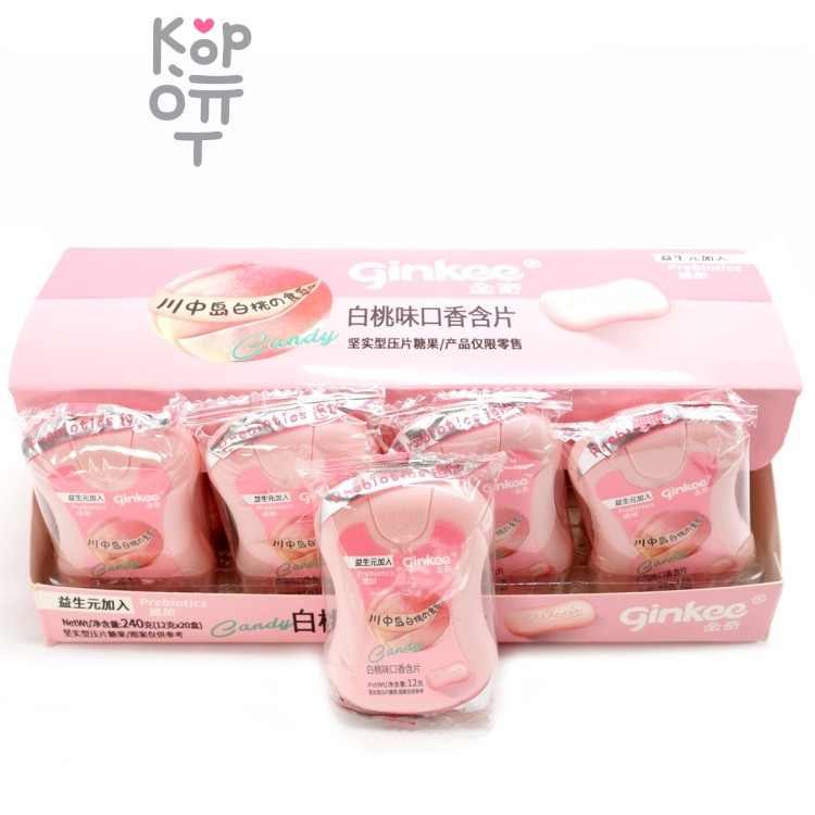 Освежающая карамель Холодок Ginkee Prebiotics с пребиотиками и фруктовым вкусом Персика