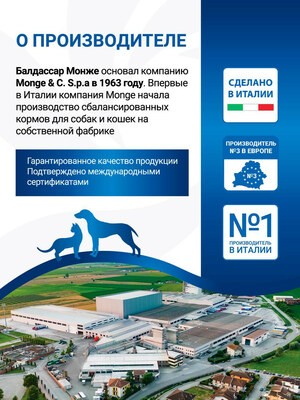 Диетический корм Monge VetSolution Dog Hypo Monoprotein LAMB Гипо монопротеин с ягнёнком для собак для снижения реакции пищевой непереносимости 400г