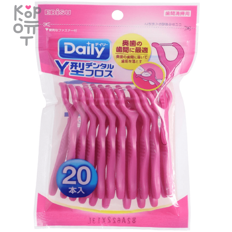 EBISU Y Type Everyday Dental Floss - Флоссер с ТОНКОЙ зубной нитью на Y-образной ручке., купить с доставкой на дом фото 1 — Корейские товары для всей семьи(КорОпт)
