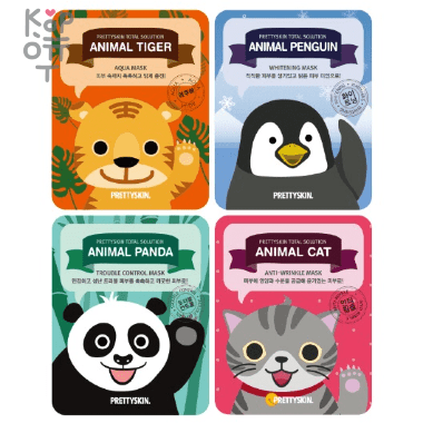 Pretty Skin Total Solution Animal Mask - Увлажняющая тканевая маска для лица Животные 25мл. — Корейские товары для всей семьи(КорОпт)