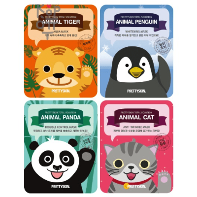 Pretty Skin Total Solution Animal Mask - Увлажняющая тканевая маска для лица Животные 25мл.