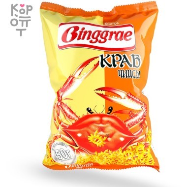 Чипсы Binggrae &quot;Бингрэ&quot; со вкусом запеченного Краба. — Корейские товары для всей семьи(КорОпт)