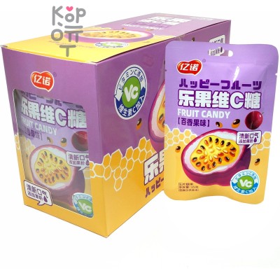 Кислая карамель VC Happy Fruit - с витамином С и леденящим вкусом Маракуйи