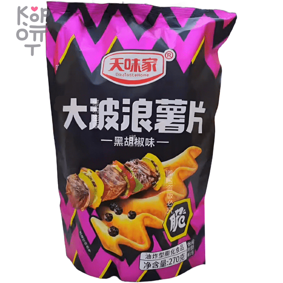 Чипсы в Гигантской упаковке DauTasteHome большая волна со вкусом стейка с перцем, 270гр., купить с доставкой на дом фото 1 — Корейские товары для всей семьи(КорОпт)