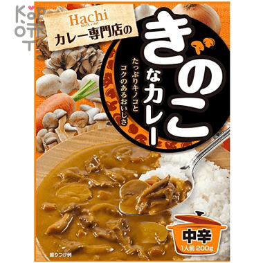 Hachi Mushroom curry medium spicy at - Соус Карри с хрустящей текстурой из 3 видов грибов, средней остроты, 200гр. — Корейские товары для всей семьи(КорОпт)