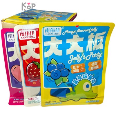 Желе фруктовое Nanweijia Jelly Фруктовое желе, со вкусом Клубники, Черники и Персика, 80гр.