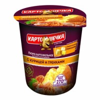 Картошечка Пюре с курицей и гренками, 40 г