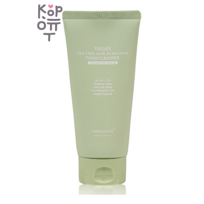 Dermashare Vegan Tea Tree Acne pH Balance Foam Cleanser - Пенка веганская для умывания с маслом чайного дерева и PH-балансом, 150 мл