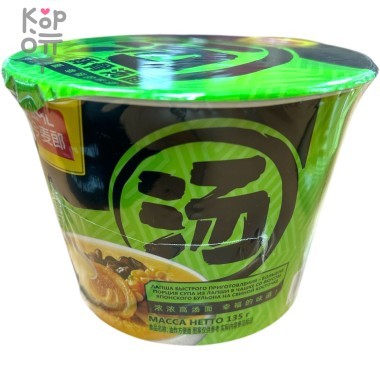 Лапша быстрого приготовления JML - Большая порция со вкусом бульона на свиной косточке в чашке, 135гр., (1/12) — Корейские товары для всей семьи(КорОпт)