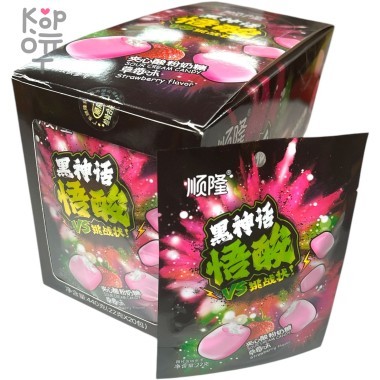 Кислая карамель Wusuan Sour Sandwich Candy - Тьма приняла вызов, кислятина со вкусом Клубники — Корейские товары для всей семьи(КорОпт)