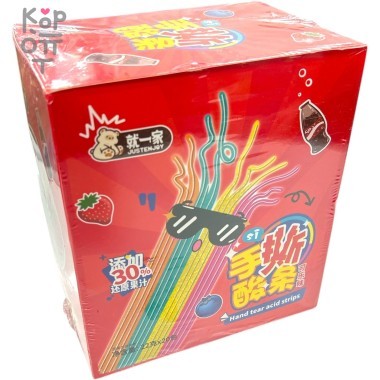 Кислый мармелад JusTenJoy разноцветные полоски со вкусом фруктов — Корейские товары для всей семьи(КорОпт)