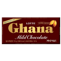 Lotte Ghana Mild Chocolate Bar - Шоколад Гана молочный, мягкий, 70гр.*40шт. в Коробке