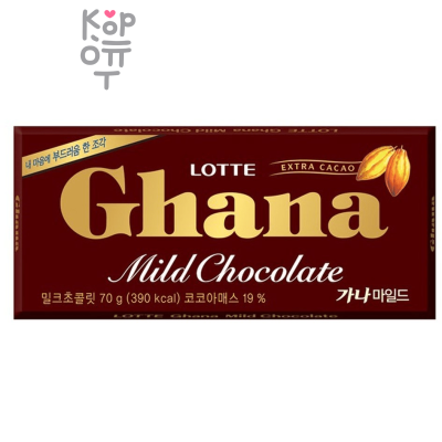 Lotte Ghana Mild Chocolate Bar - Шоколад Гана молочный, мягкий, 70гр.*40шт. в Коробке