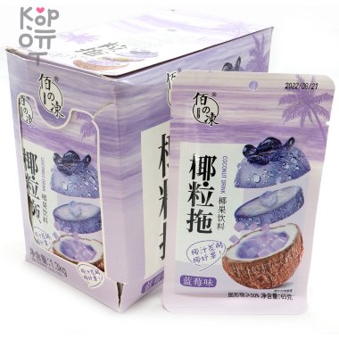 Напиток Кокосовый Coconut Drink Желе с кусочками фруктов и вкусом Черники, 65гр. &mdash; Корейские товары для всей семьи(КорОпт)