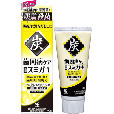 KOBAYASHI Care Sumigaki Toothpaste - Зубная паста для профилактики болезней дёсен с микрогранулами угля со вкусом Мяты, Цитрусов и Трав 90гр