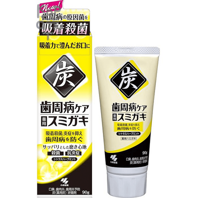 KOBAYASHI Care Sumigaki Toothpaste - Зубная паста для профилактики болезней дёсен с микрогранулами угля со вкусом Мяты, Цитрусов и Трав 90гр