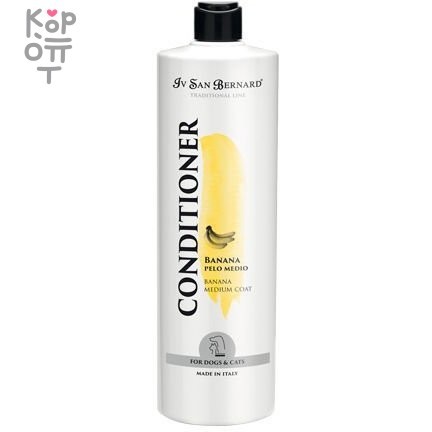 ISB Traditional Line Banana Кондиционер для средней шерсти 1 л, купить с доставкой на дом фото 1 &mdash; Корейские товары для всей семьи(КорОпт)