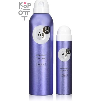 SHISEIDO Ag DEO24 - Спрей дезодорант-антиперспирант для ног с ионами серебра без запаха