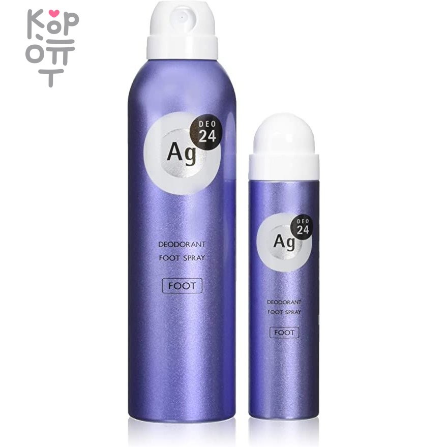 SHISEIDO Ag DEO24 - Спрей дезодорант-антиперспирант для ног с ионами серебра без запаха