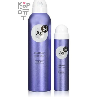 SHISEIDO Ag DEO24 - Спрей дезодорант-антиперспирант для ног с ионами серебра без запаха, 142 г