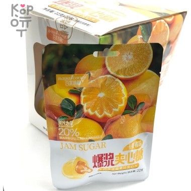 Конфеты Baijia Candy со вкусом апельсина, наполненные начинкой из концентрированного фруктового сока — Корейские товары для всей семьи(КорОпт)