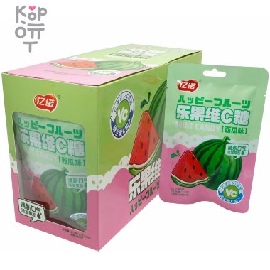 Кислая карамель VC Happy Fruit - с витамином С и леденящим вкусом Арбуза &mdash; Корейские товары для всей семьи(КорОпт)