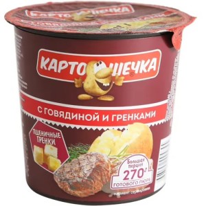Пюре с говядиной и гренками, Картошечка, 40гр