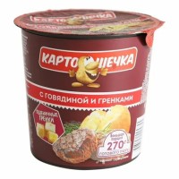 Картошечка Пюре с говядиной и гренками, 40 г