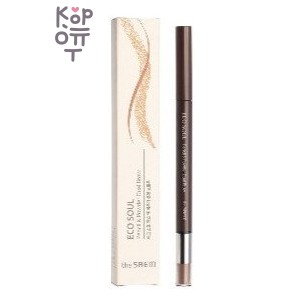 The Saem Eco Soul Pencil &amp; Powder Dual Brow 02 Deep Brown — пудровый карандаш для бровей, глубокий коричневый, 0,3 г, 1 шт