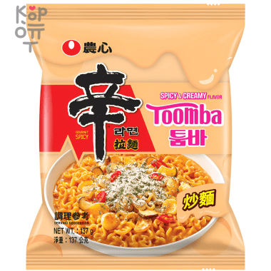 Лапша сублимированная NONGSHIM Stir Fry Shin Ramyun Toomba жареная с острым и сливочным вкусом, 137гр. — Корейские товары для всей семьи(КорОпт)