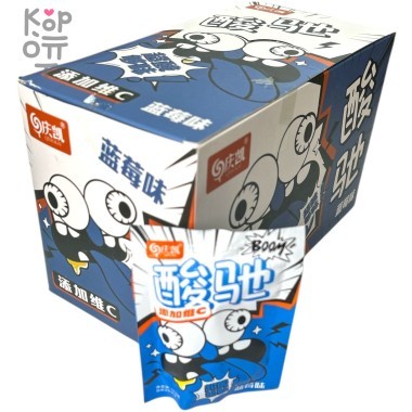 Кислая леденцовая карамель Qin Candy - Жутко кислые конфеты Глаза на выкат, со вкусом Голубики &mdash; Корейские товары для всей семьи(КорОпт)