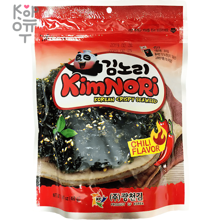 Kimnori Chili Flavor- Сушеные морские водоросли со вкусом чили 40гр.*20шт.  по цене 0 руб. в интернет магазине Корейские товары для всей семьи(КорОпт)