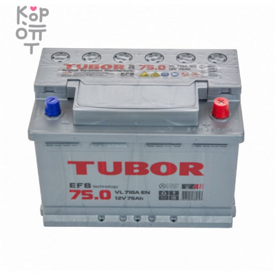 Аккумулятор TUBOR EFB 6СТ-75.0 VL, 75A, L3 ( L )
