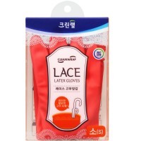 Clean Wrap Lace Latex Gloves - Перчатки из натурального латекса с внутренним покрытием, укороченные, с крючками для сушки.